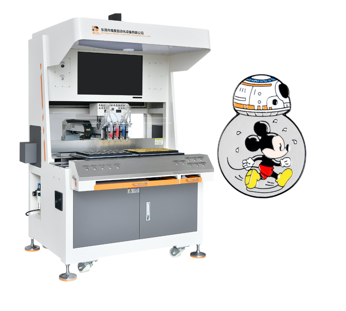 Disney Themed High-Precision Enamel Pin Badge Filling Machine - Multi-Color Automated Solution